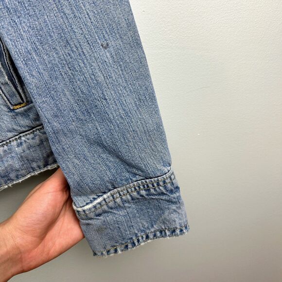 J.Crew Vintage Distressed Denim Jean Jacket Relaxed Fit Medium Blue Wash Women M - Picture 16 of 16